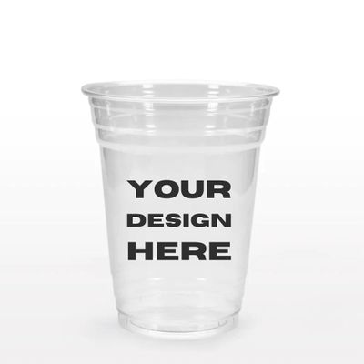 MIP ADVERTISING Custom Disposable PET Clear Plastic Cups 16 oz. Set of 100 Personalized Bulk Pack - Perfect for Birthdays, Weddings, Picnic, Beach, Parties