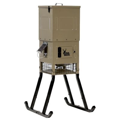 BOSS Buck Stand & Fill Sled Feeder with Diverter Plate & Solar Panel | Easy Assembly Durable Steel Deer Hunting Varmint Guarded Programmable Automatic Game Feeder, 300LB