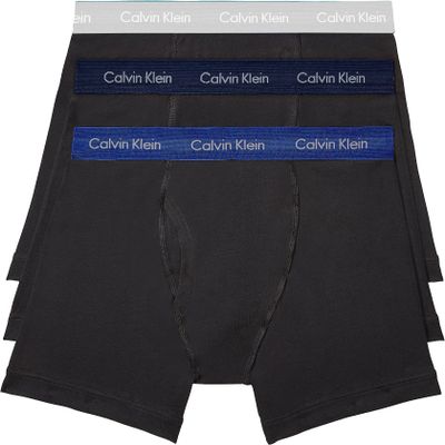 Calvin Klein Men's Cotton Stretch Multipack Boxer Briefs, Black W/Phantom/Spectrum Blue/Vaporour Gray WBS, X-Large