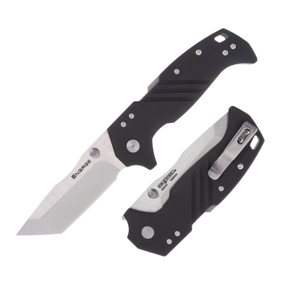 Cold Steel Engage 3.5" S35VN Razor-Sharp Tanto Point Blade 4.7" G-10 Handle Everyday Carry Pocket Folding Knife w/Atlas Lock Mechanism