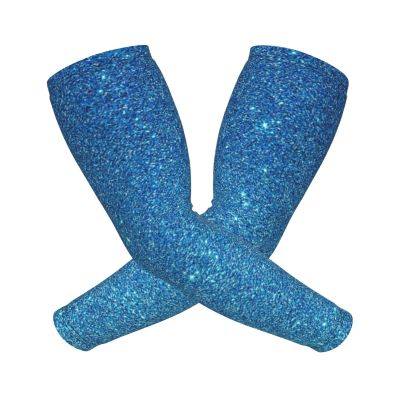 Woyaba Cute bright blue glitter glitter arm sleeve compression,farslemers defense gardening sleeves sun protection arm sleeves for men,women or teenager
