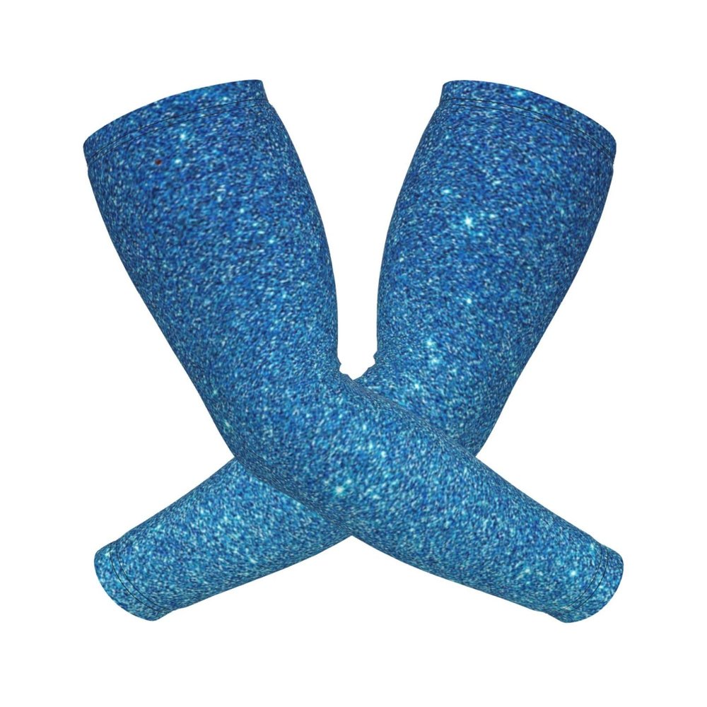 Woyaba Cute bright blue glitter glitter arm sleeve compression,farslemers defense gardening sleeves sun protection arm sleeves for men,women or teenager