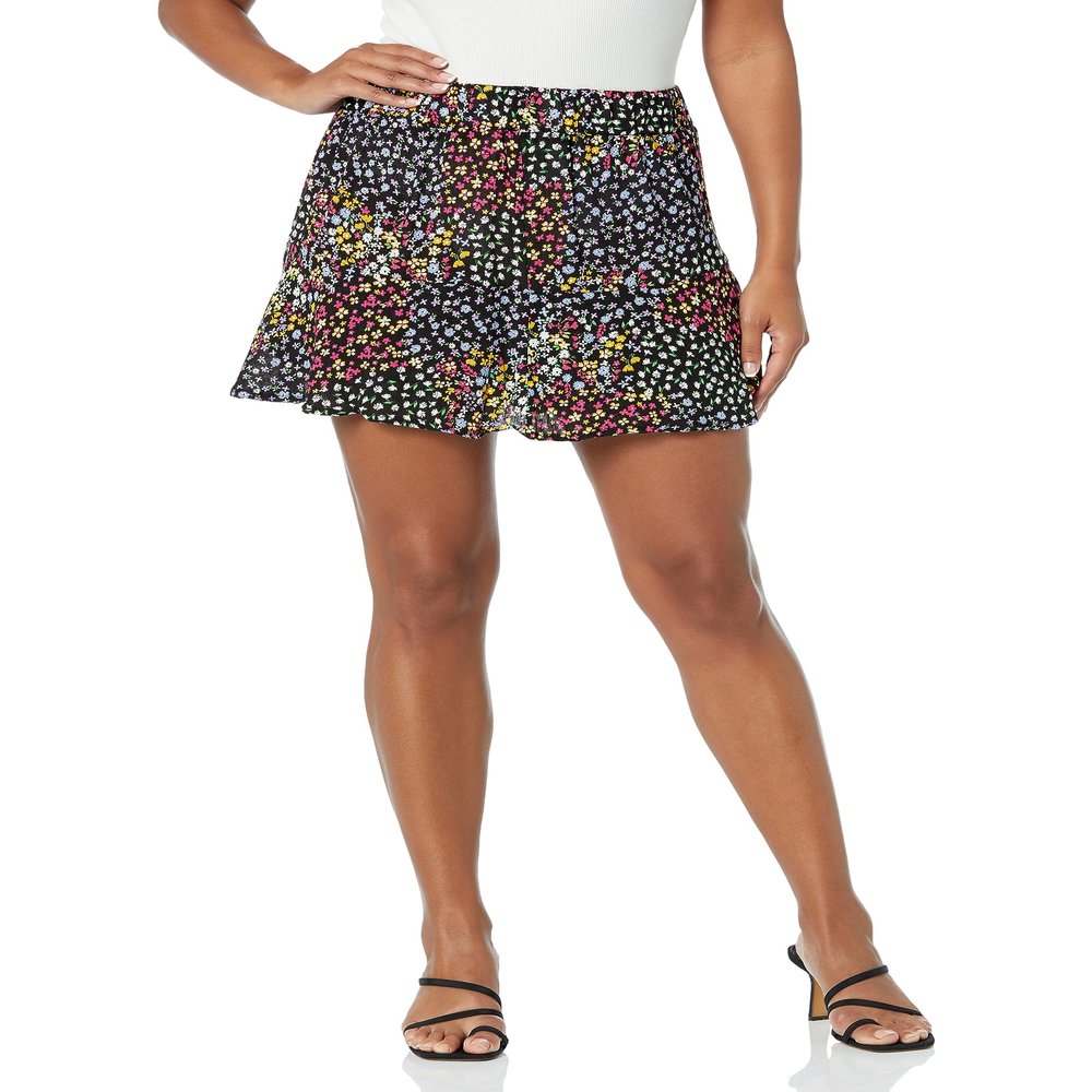 YMI Women's Dropped Tier Skort, Ditsy Patch, M