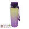 1000ML Large Capacity Water Bottle, Water Bottle Portable Gradient Frosted Sport Water Bottle Bounce Cover Space Cup,Sports Water Bottle with Sticker Rope for Adult and Kids Gym(purple cover gradient) view 1