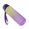 1000ML Large Capacity Water Bottle, Water Bottle Portable Gradient Frosted Sport Water Bottle Bounce Cover Space Cup,Sports Water Bottle with Sticker Rope for Adult and Kids Gym(purple cover gradient) view 2