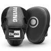 Boxing Pads for Men, Women, & Kids, Leather Focus Mitts for Martial Arts, Boxing Training, Curved Punch Mitts for Karate, Kickboxing,Muay Thai, Taekwondo Black/White view 1