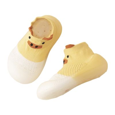 Baby Sock Shoes Infant Boys Girls Socks Shoes Toddler Shoes Floor Socks Shoes Cartoon Breathable (Yellow, 8 Toddler)