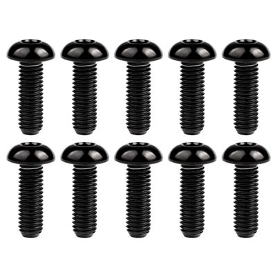 Wanyifa Titanium Ti Water Bottle Cage M5x8 10 12 15mm Bolt Button Head Allen Key Screws Pack of 10 (Black, M5x15mm)