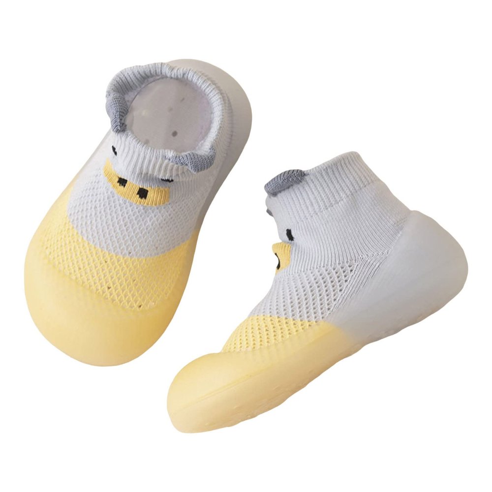 Baby Sock Shoes Infant Boys Girls Socks Shoes Toddler Shoes Floor Socks Shoes Cartoon Breathable (Grey, 8 Toddler)