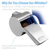 WONAPAD Whistle, Stainless Steel Sports Whistles with Lanyard, Loud Crisp Sound Whistles Great for Coaches, Referees, Teachers and Polices (3PCS) view 2