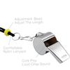 WONAPAD Whistle, Stainless Steel Sports Whistles with Lanyard, Loud Crisp Sound Whistles Great for Coaches, Referees, Teachers and Polices (3PCS) view 3