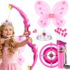 OWNONE 1 Pink Bow and Arrow Set for Girls, LED Light Up Archery Set with 10 Suction Cup Arrows, Target, Fairy Wings & Princess Crown, Birthday Gift Outdoor Toys for Kids Girls Ages 3-12 view 1
