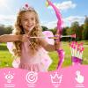 OWNONE 1 Pink Bow and Arrow Set for Girls, LED Light Up Archery Set with 10 Suction Cup Arrows, Target, Fairy Wings & Princess Crown, Birthday Gift Outdoor Toys for Kids Girls Ages 3-12 view 2