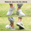 bumuam Lightweight Walking Sneakers,Wide Widths Walking Edema Sneakers Adjustable Strap Easy On/Off with 3 Pairs Insoles Replacement Men 12.5 view 2