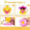 MuMyer Rubber Duck for Car Dashboard, Cowboy Duck Car Dashboard Decoration Car Duck Ornament Accessories with Mini Swim Ring Glitter Cowboy Hat Scarf Necklace and Sunglasses(B-G4) view 3