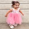 AGQT Tutu Dress for Little Girls Butterfly Sleeveless Tulle Dress Birthday Party Dress Baby Doll Dress Light Pink 6T-7T view 3
