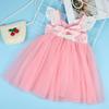 AGQT Tutu Dress for Little Girls Butterfly Sleeveless Tulle Dress Birthday Party Dress Baby Doll Dress Light Pink 6T-7T view 4