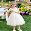 AGQT Tutu Dress for Little Girls Butterfly Sleeveless Tulle Dress Birthday Party Dress Baby Doll Dress White Size 6T-7T view 2