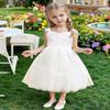 AGQT Tutu Dress for Little Girls Butterfly Sleeveless Tulle Dress Birthday Party Dress Baby Doll Dress White Size 6T-7T view 3