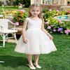 AGQT Tutu Dress for Little Girls Butterfly Sleeveless Tulle Dress Birthday Party Dress Baby Doll Dress White Size 6T-7T view 4