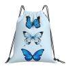 Blue Butterfly Drawstring Backpack Sports Gym Sack Sackpack String Bag Cinch Bag For Sport Yoga Travel Shopping Women Men view 1