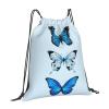 Blue Butterfly Drawstring Backpack Sports Gym Sack Sackpack String Bag Cinch Bag For Sport Yoga Travel Shopping Women Men view 2