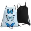 Blue Butterfly Drawstring Backpack Sports Gym Sack Sackpack String Bag Cinch Bag For Sport Yoga Travel Shopping Women Men view 3