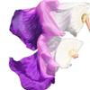 SALFEE 1pair 150 * 90cm Belly Dance Silk Veil Fans Pair Bamboo Folding Long Fan Folk Dancer Performance Props view 1