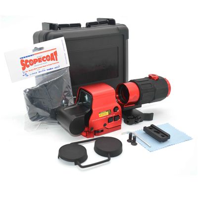 558+G45 Sights,558 Red Green Dot Holographic Sight G45 5X Magnifier Reflex Scope Combo with Quick Release Mount,Fit 20mm Rail Weaver Mount (Red)