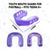 Ordbuum 2 Pack Mouth Guard, Sports Mouth Guard Football Youth Football Mouthguard with Strap and Box Basketball, Sport Mouthguard for Lacrosse, Hockey, MMA (Purple for Ages 8+) view 3