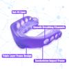 Ordbuum 2 Pack Mouth Guard, Sports Mouth Guard Football Youth Football Mouthguard with Strap and Box Basketball, Sport Mouthguard for Lacrosse, Hockey, MMA (Purple for Ages 8+) view 4