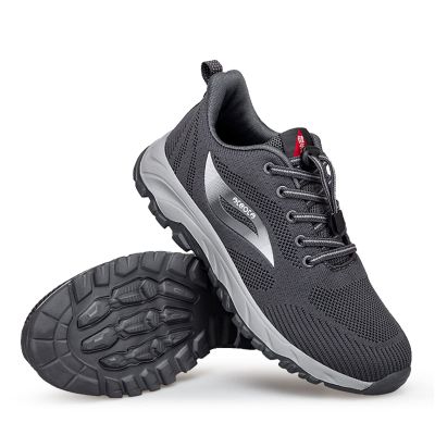 Men's Casual Lace-up Mesh Shoes Knit Lightweight Breathable Fashion Sneaker Fashionable Walking Shoes for Everyday Wear Grey