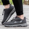 Men's Casual Lace-up Mesh Shoes Knit Lightweight Breathable Fashion Sneaker Fashionable Walking Shoes for Everyday Wear Grey view 3