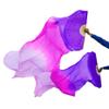 1pair 150 * 90cm Hand Painted Belly Dance Silk Fan Veil Green Color Mix Color