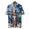 228CLOSET Men's Halloween Character Hawaiian Shirts - Skulls Button Down Mens Hawaiian Shirts Set 63 Size 5XL view 3