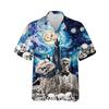 228CLOSET Men's Groom Bride Hawaiian Shirts - Skeletons Button Down Mens Hawaiian Shirts Set 63 Size 2XL view 1