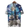 228CLOSET Men's Groom Bride Hawaiian Shirts - Skeletons Button Down Mens Hawaiian Shirts Set 63 Size 2XL view 3