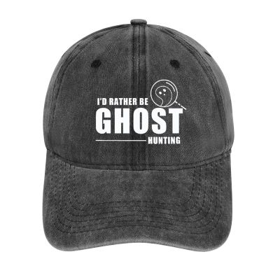 Anragon I'd Rather Be Ghost Hunting Hat Halloween Hat Adjustable Hats for Men Baseball Cap Trucker Hats Women Trendy Charcoal