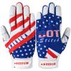 Dot Stitch Batting Gloves Softball Batting Gloves American Flag Baseball Gloves Men USA Flag Baseball for Youth Adult & Unisex (American, Youth Large) view 3