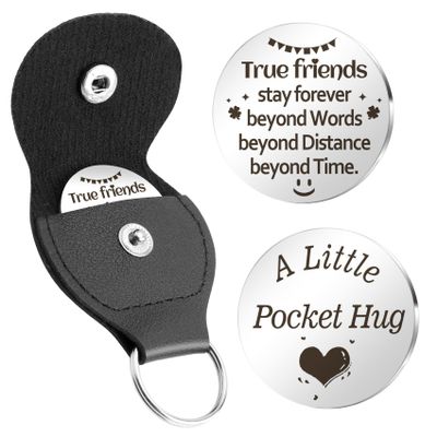 Hoosmoon Christmas Gifts for Friends Pocket Hug Stocking Stuffers for Teen Girls Boys Keychain Friendship Gifts for Women Birthday Gift for Friend Graduation Gift for Her Him Friend Present Ideas