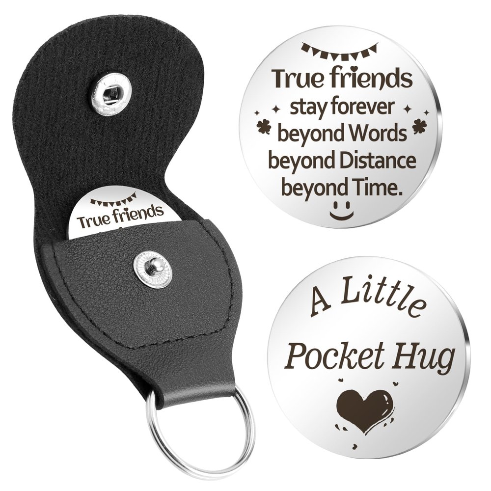 Hoosmoon Christmas Gifts for Friends Pocket Hug Stocking Stuffers for Teen Girls Boys Keychain Friendship Gifts for Women Birthday Gift for Friend Graduation Gift for Her Him Friend Present Ideas