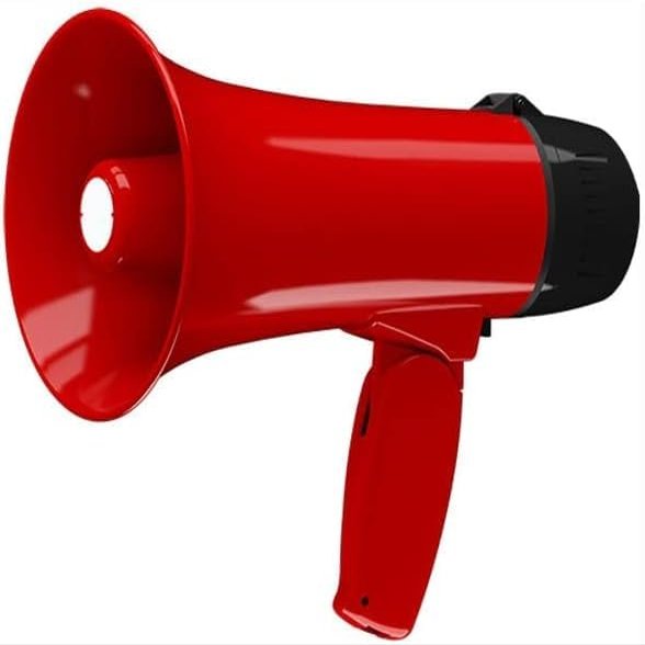 POCHY Portable Megaphones Adjustable Volume Control Hand Megaphone Built-in Siren Bullhorn Speaker Lightweight Megaphone Speaker