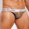 AGJGFM Men's Satin Glossy Silk Smooth Shorts Oily Shiny Solid Briefs Mini Bikini Bottoms Underwear Coffee view 3