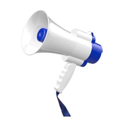 POCHY Hand Megaphones Recording Portable Megaphone Speaker Built-in Siren Foldable Handle Lightweight Referee Bullhorn Speaker