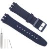 Hijiawee Silicone Band for Swatch 17mm 19mm 20mm, Replacement Waterproof Wristband Watch Strap for Swatch 20mm/19mm/17mm for Women Men (20mm, Darkblue) view 1