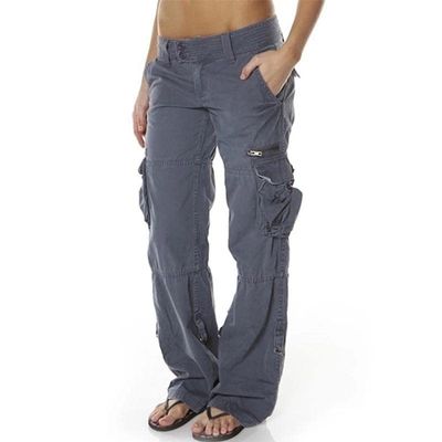 ZBYY Womens Cargo Pants with Pockets Outdoor Casual Military Tactical Pants Camping Hiking Combat Work Pants Trousers Grey