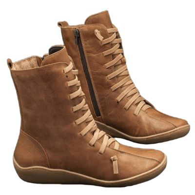 Ladmiple Cowboy Boots For Women Wide Calf Brown Women Cowgirl Cowboy Western Ankle Boots Round Toe Short Booties Fashion Classic Retro Casual High Top Combat Walking Shoes