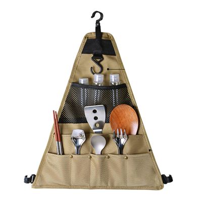 LSFYYDS Camping Storage Bag, Portable Triangle Oxford Cloth Storage Bag Hanging Bag for Outdoor Travel Camping Lightweight Travel Bags Equipped with Plastic Clips for Camping(L)