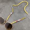 Handmade Wooden Beads Eyewears Chains Black Beaded Sunglass Eyeglass Lanyards Cord Holder Glasses Ropes (Color : Yellow Silver) view 1