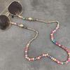 Handmade Wooden Beads Eyewears Chains Black Beaded Sunglass Eyeglass Lanyards Cord Holder Glasses Ropes (Color : Yellow Silver) view 3